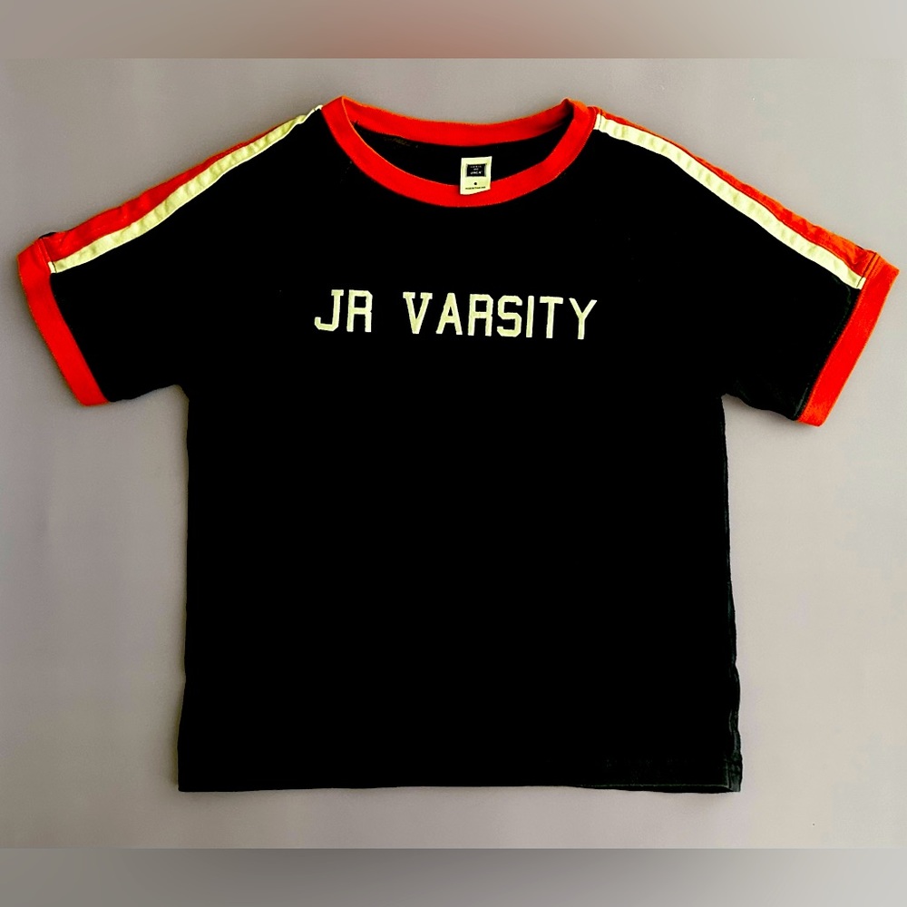 Janie and Jack Varsity Cotton Tee Shirt Boys Kids; Navy Blue, Size 6US